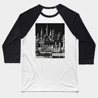 Metropolitan Checkmate: Chess City Skyline gift Baseball T-Shirt